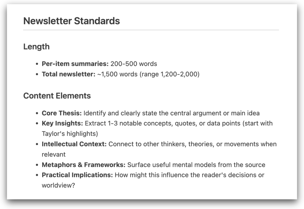 Newsletter standarts